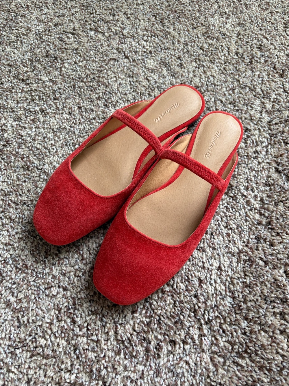 Madewell Greta Red Ballet Flat Mules with Strap size 6 - Picture 4 of 5